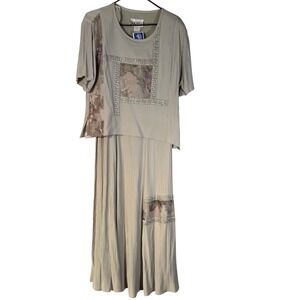 S L Fashions Dress‎ Set Womens Size 10 Pleated Skirt Floral Embellished